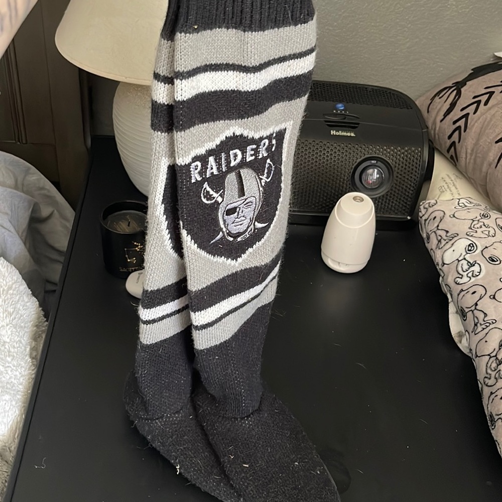 Raiders Over the knee slippers